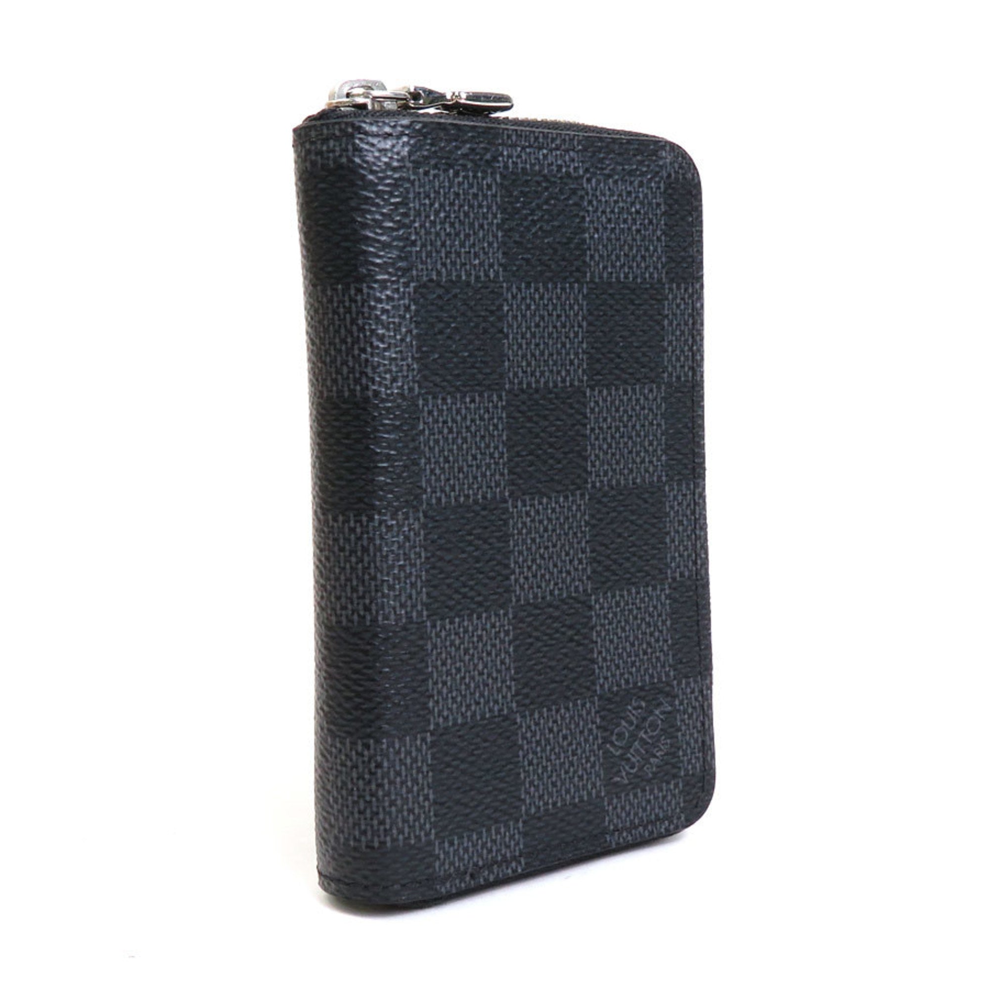 LOUIS VUITTON Coin Case Damier Graphite Zippy Purse/Damier Black Men's N63076