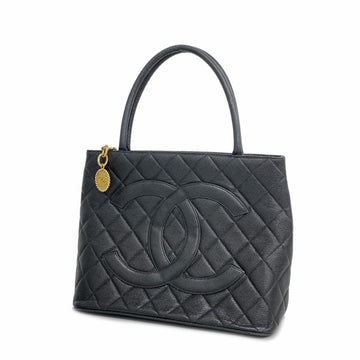 Chanel Tote Bag Reproduction Caviar Skin Black Women's