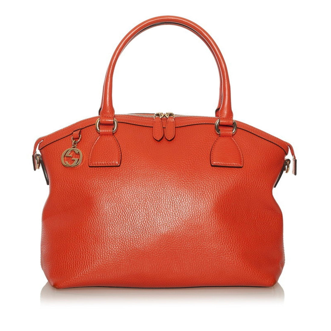 Gucci Interlocking G Handbag Shoulder Bag 449651 Orange Leather Ladies GUCCI
