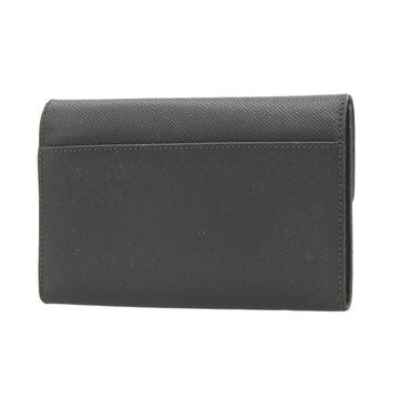 Chanel here mark tri-fold wallet caviar skin black 5 series