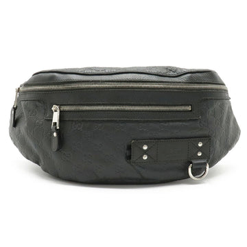 Gucci Shima Body Bag Hip Waist Pouch Rubber Coated Leather Gray 246409