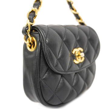 Chanel[3bd5060]   handBag Matelasse lambskin black gold metal