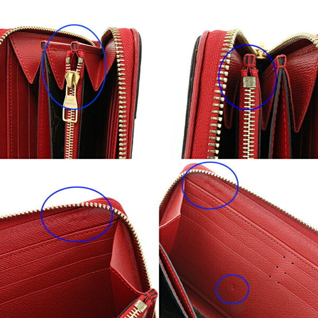 LOUIS VUITTON Zippy Retiro Long Wallet Monogram M61854 Red