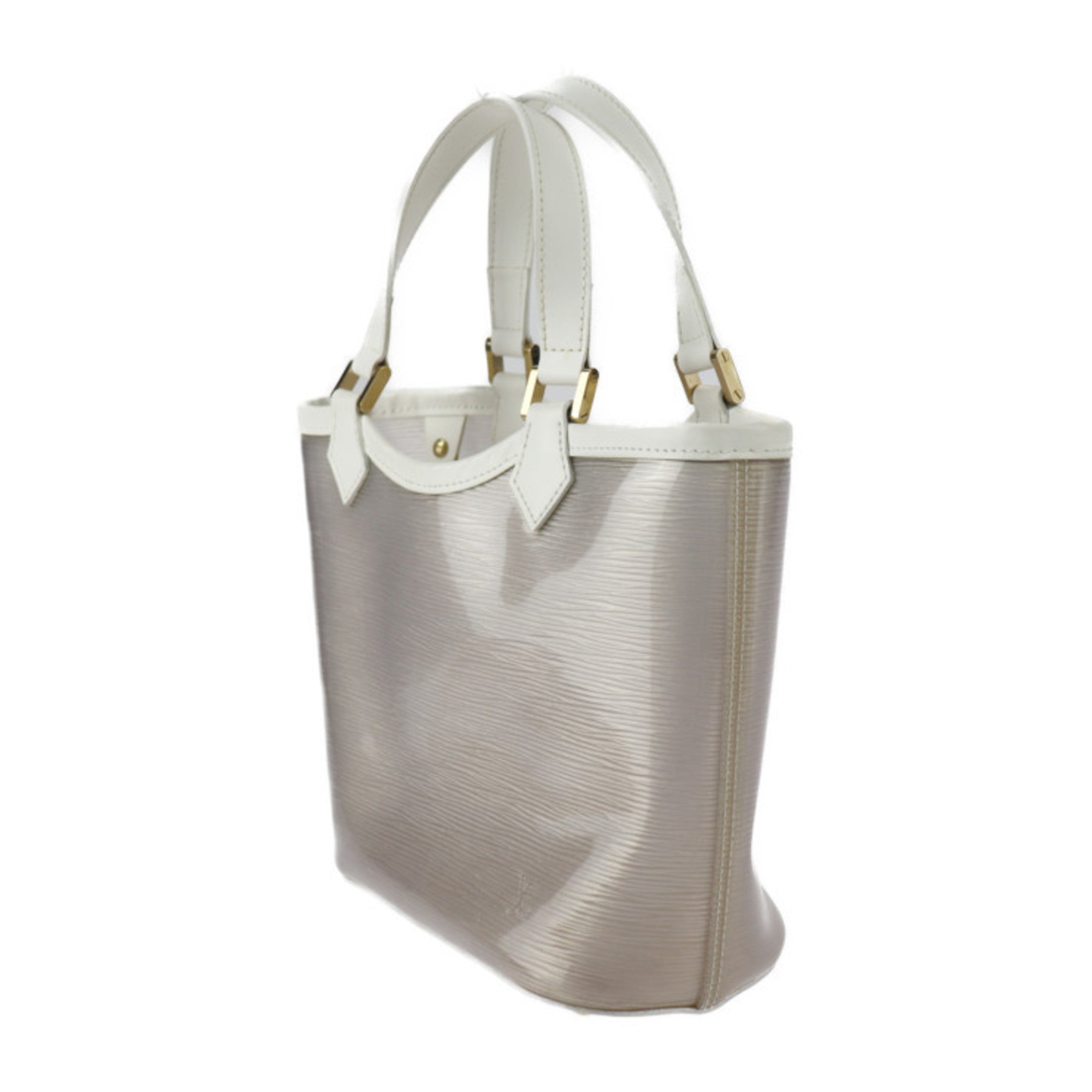 LOUIS VUITTON Mini Lagoon Bay Epi Plage Handbag M92263 PVC Leather Greige White Gold Hardware