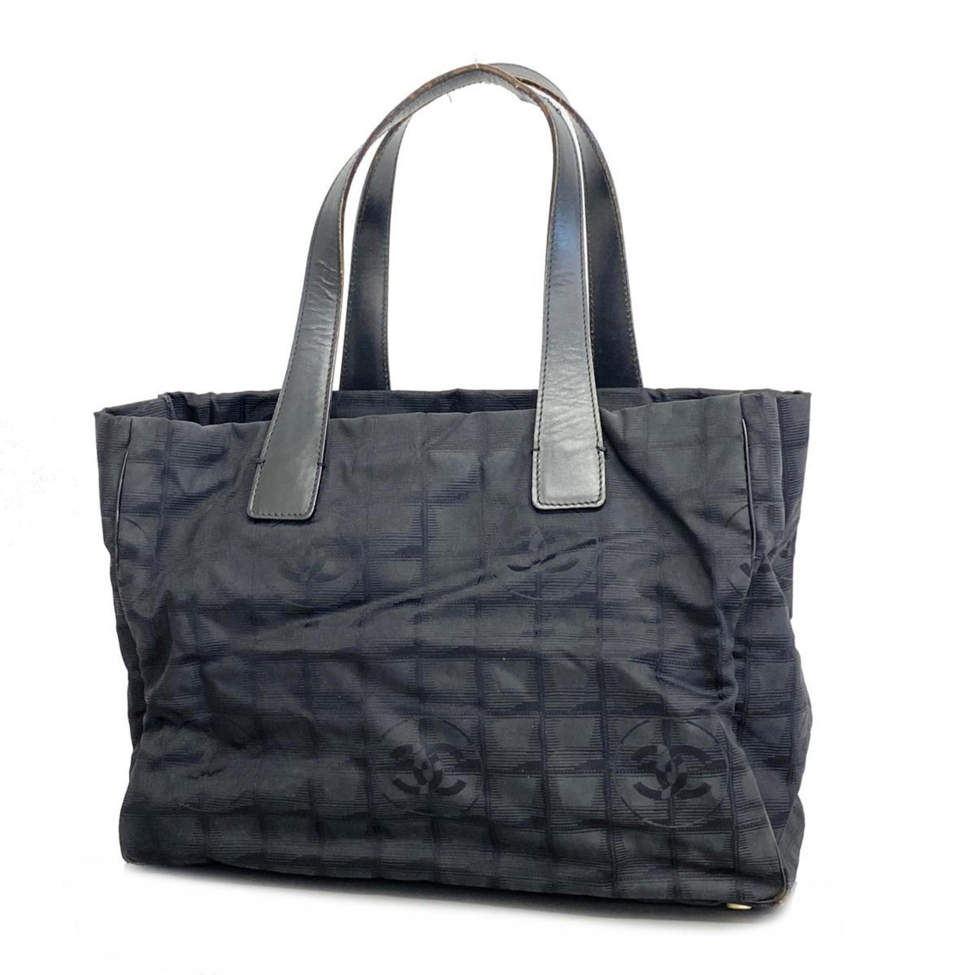 Chanel Tote Bag New Travel Nylon Black Champagne Women's