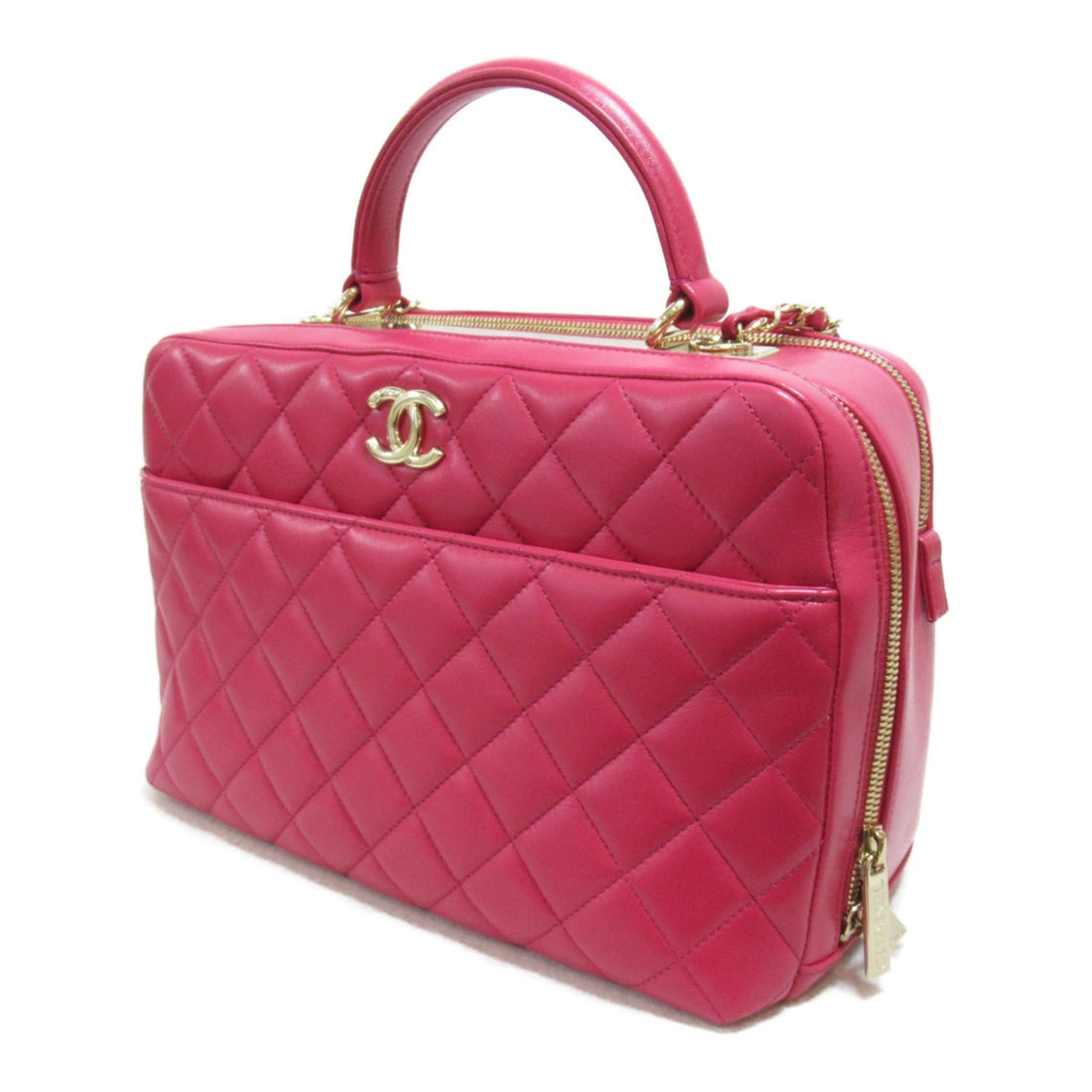CHANEL 2way bowling bag Pink Lambskin [sheep leather]