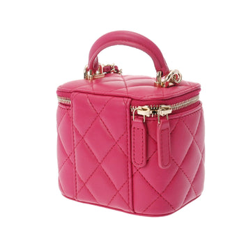 Chanel Matelasse Small Vanity Chain Shoulder Pink Champagne AP2198 Women's Lambskin Bag