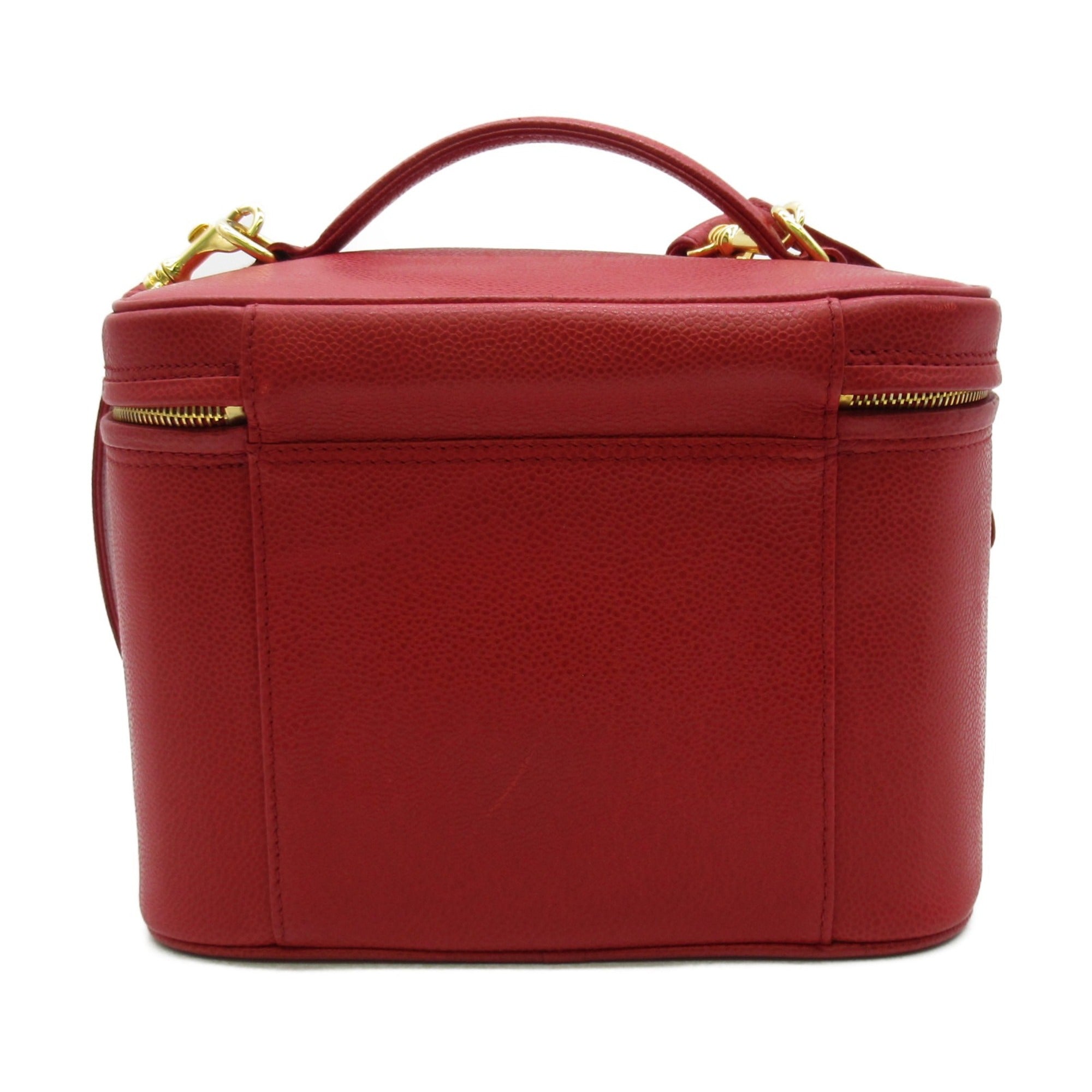 CHANEL 2way vanity bag Red Caviar Skin [Grained Calf]