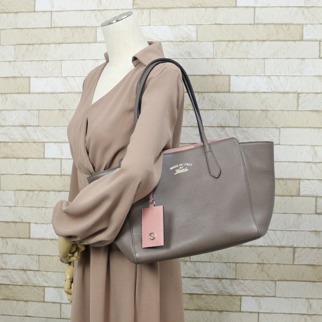 Gucci Shoulder Bag Brown Pink Ladies