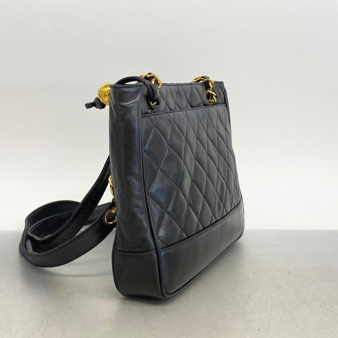 Chanel Shoulder Bag Matelasse Chain Lambskin Black Women's