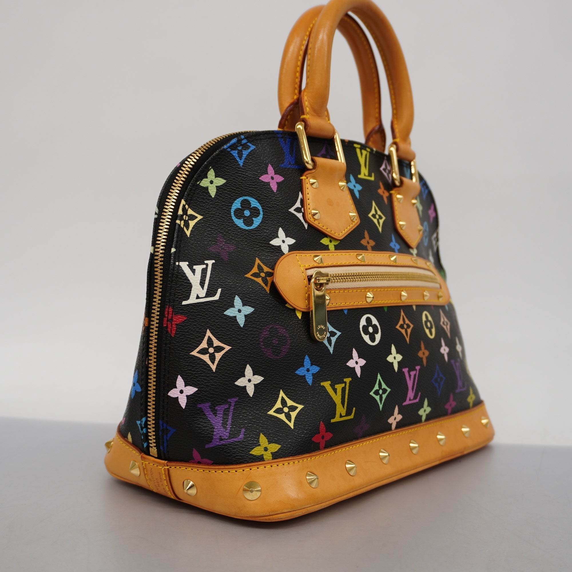 LOUIS VUITTONAuth Monogram Multicolore Alma M92646 Handbag Noir