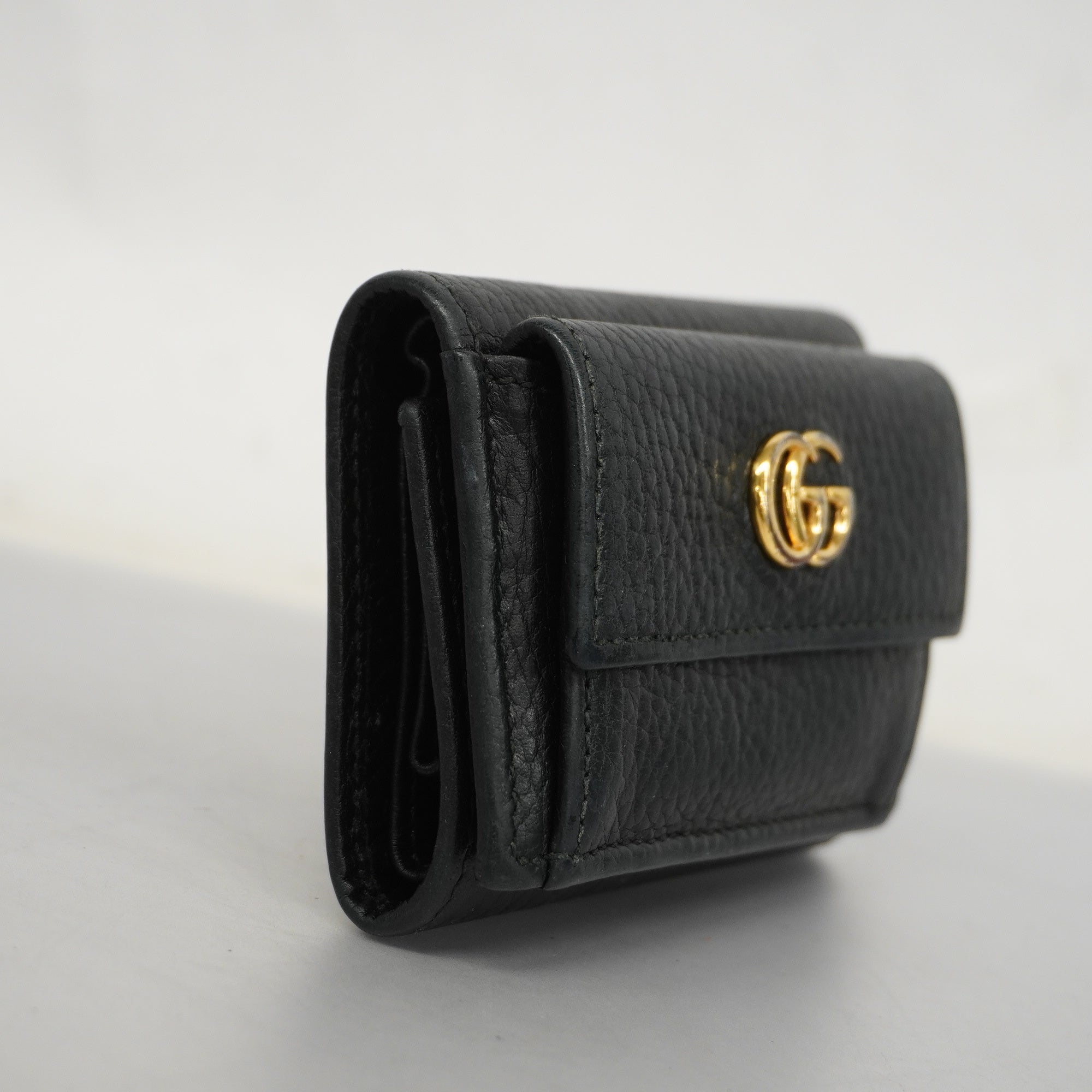GUCCIAuth  GG Marmont Gold Hardware 523277 Women's Leather Wallet [tri-fold]