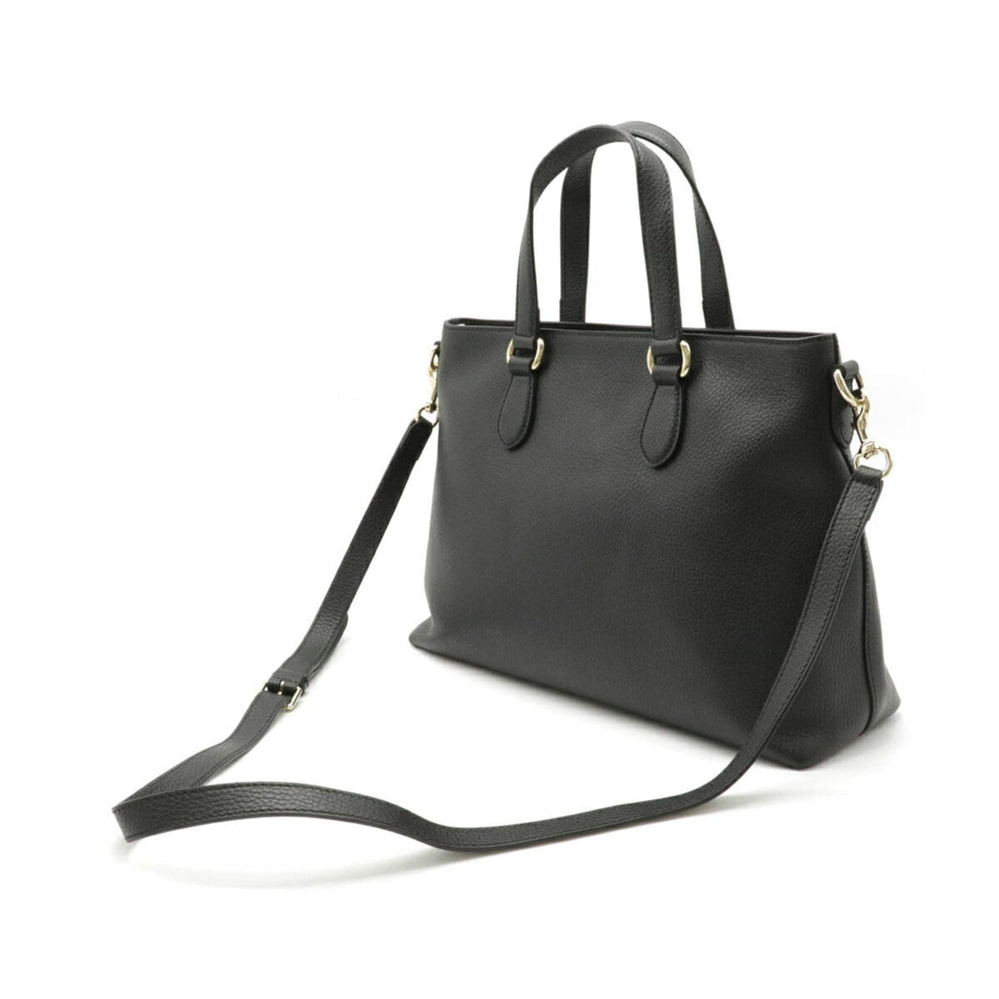 Gucci bamboo tote bag handbag shoulder leather black 449642