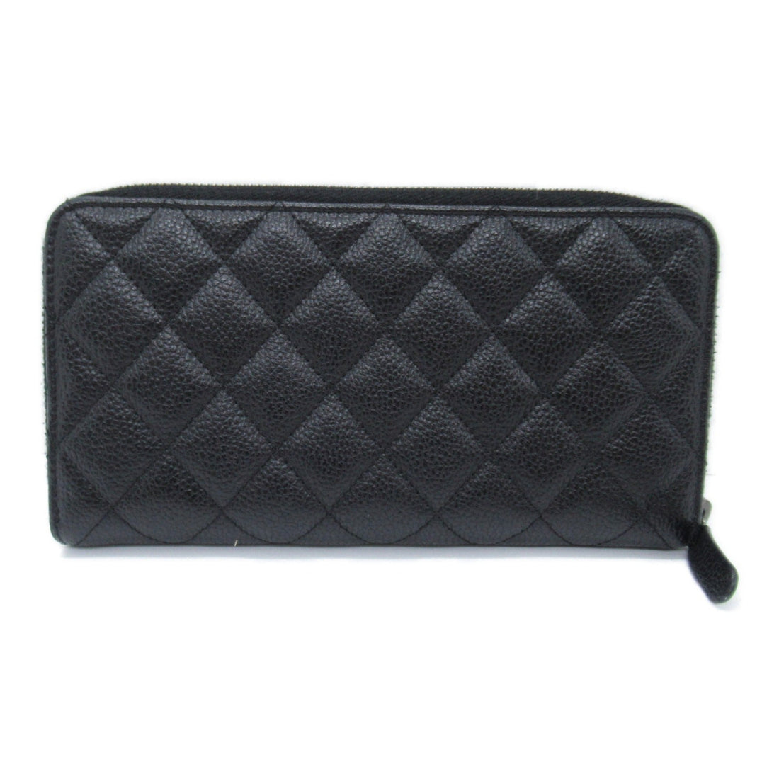 CHANEL Round long wallet Black Caviar Skin (Grained Calf)