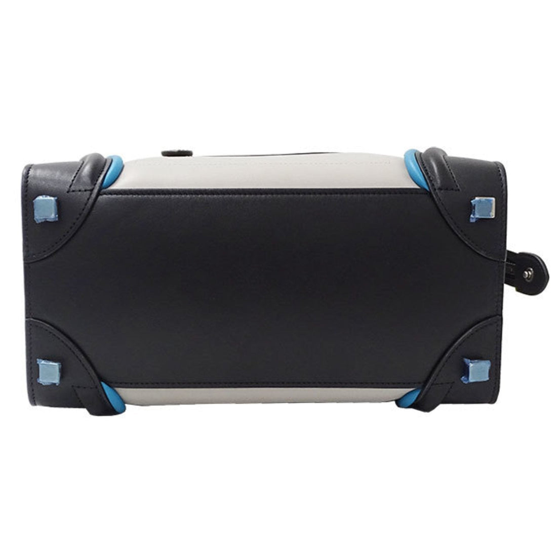 Celine Bag Ladies Handbag Luggage Micro Shopper Leather Gray Black Multi Blue