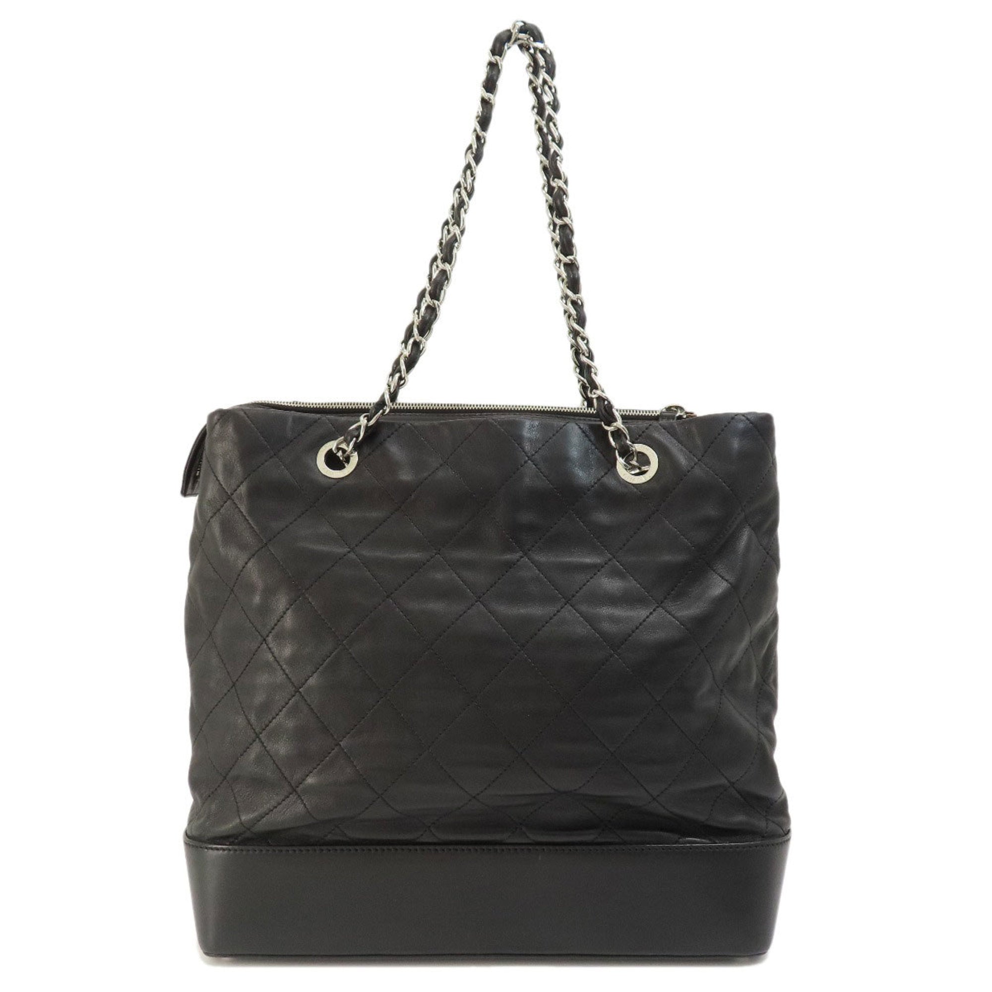 Chanel Chain Bag Matelasse Coco Mark Tote Lambskin Women's