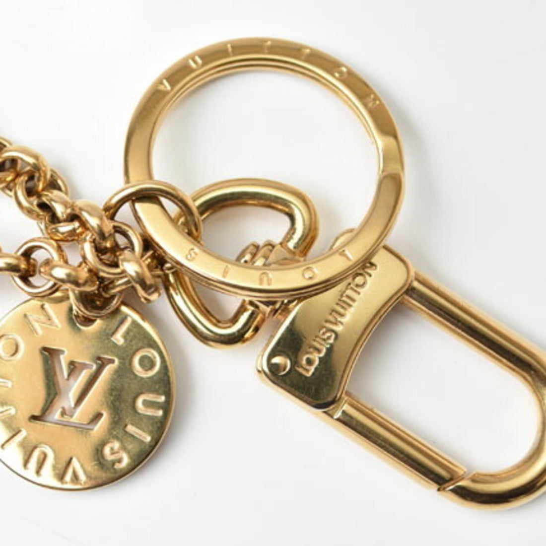 LOUIS VUITTON key ring bag charm logo flower multicolor