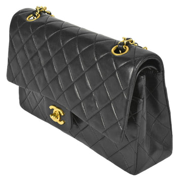 Chanel Matelasse 25 No. 1 W Flap Chain Shoulder Bag Cocomark Lambskin Black A01112