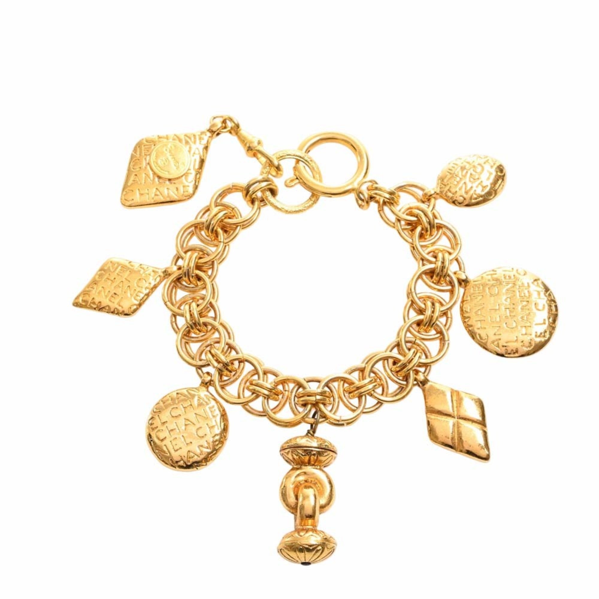 Chanel Mademoiselle Chain Bracelet Gold Ladies