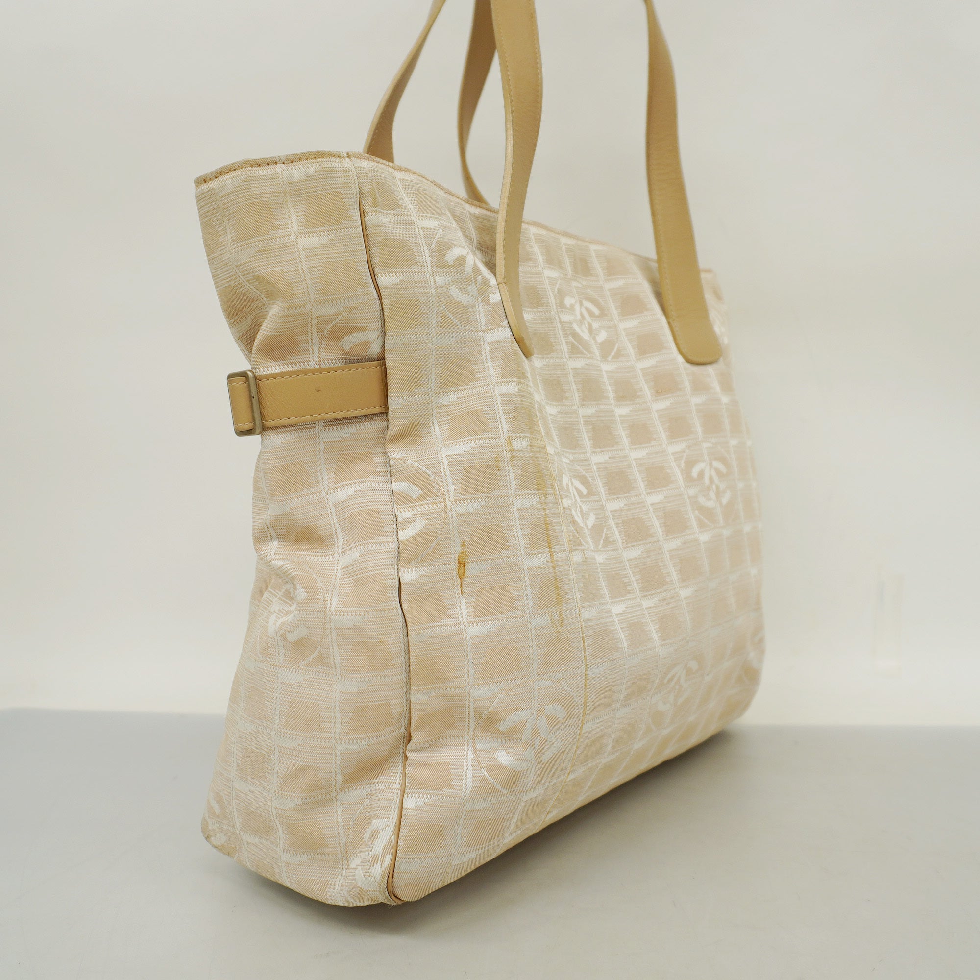 CHANEL   New Travel Line Women's Nylon Tote Bag Beige