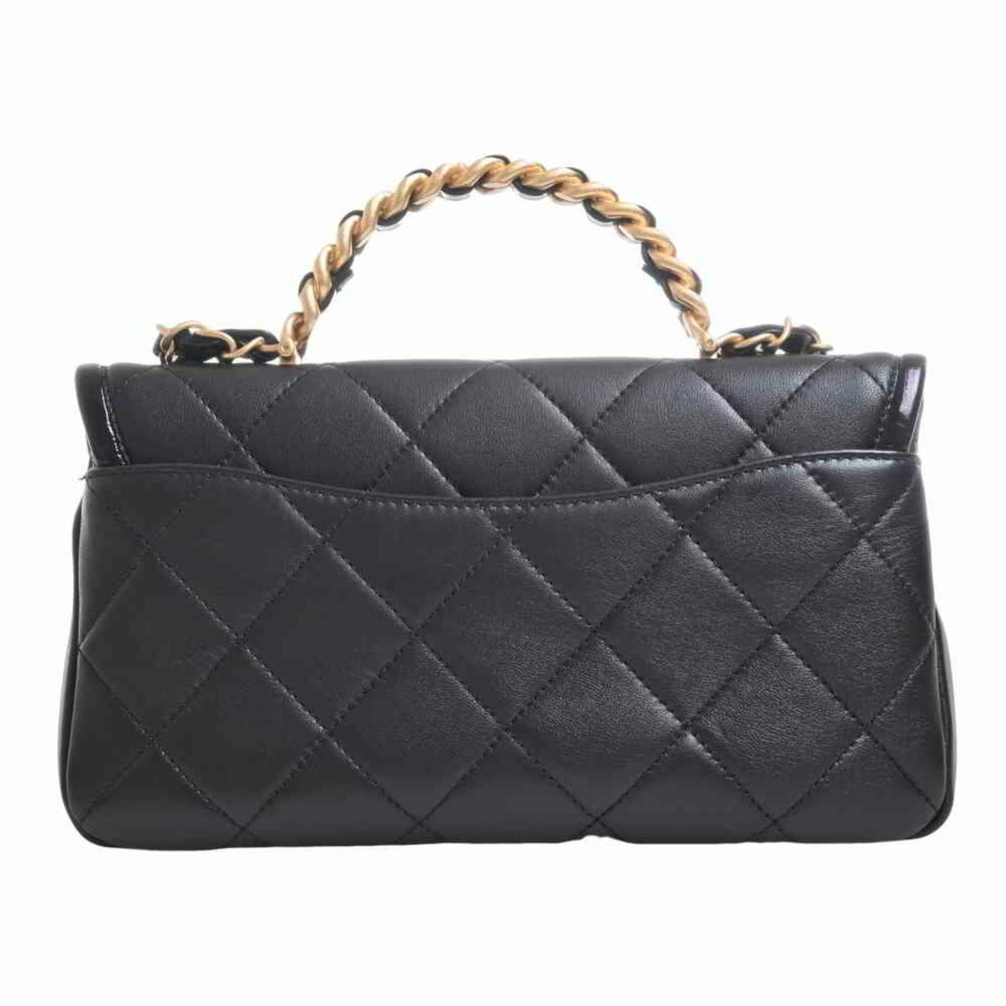 Chanel lambskin matelasse chain shoulder Bag black