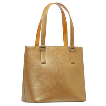 LOUIS VUITTON Monogram Matte Stockton Tote Bag M55117 Ambre Gold Leather Women's