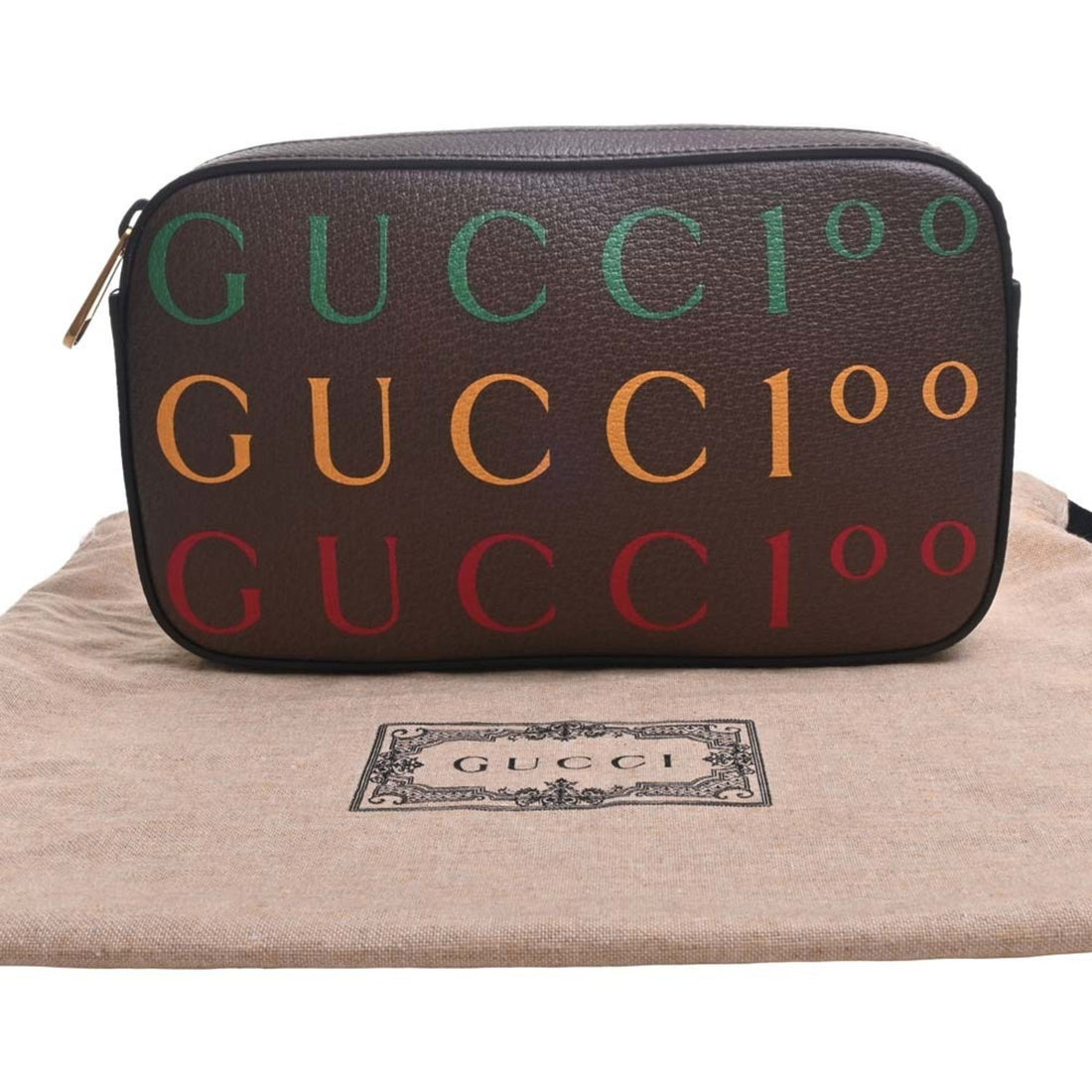 GUCCI Leather Waist Bag Belt 100th Anniversary 602695 Brown Women's