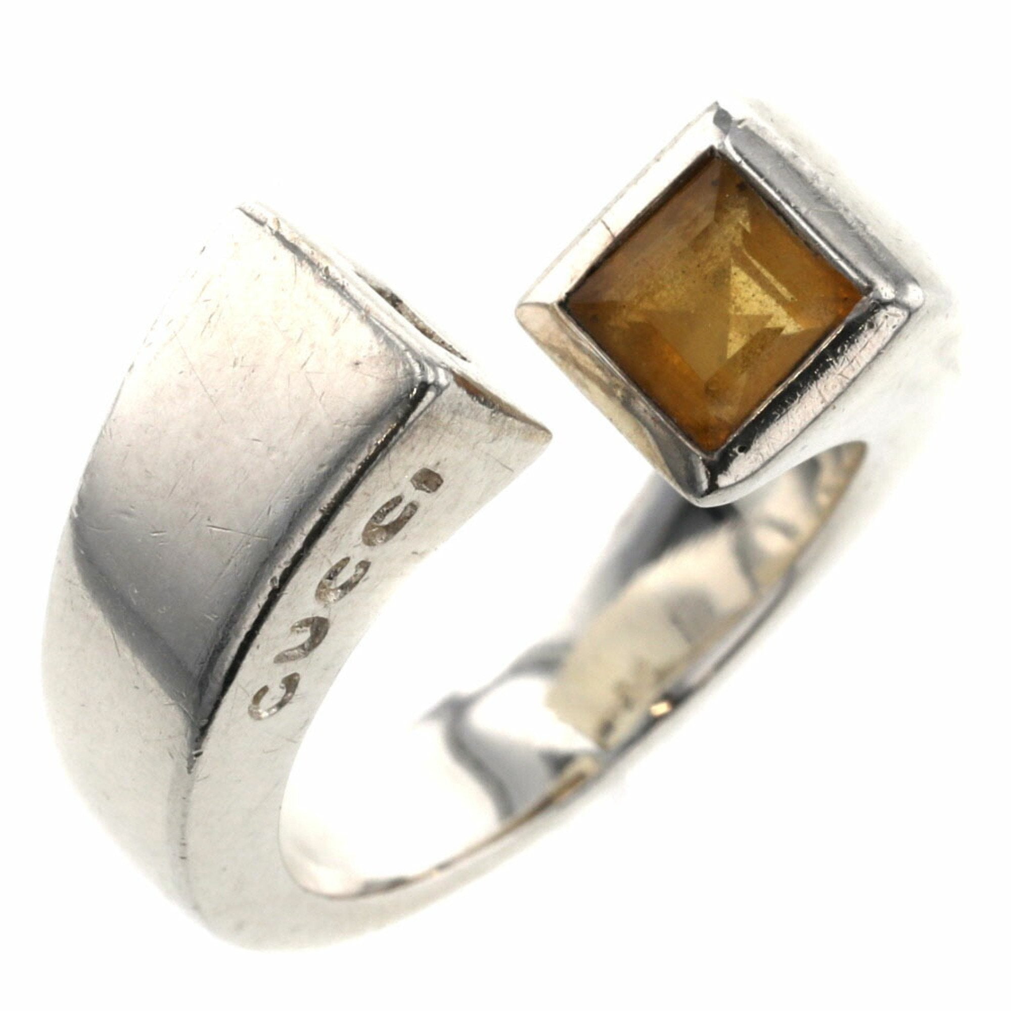 Gucci Ring Spiral Color Stone Yellow Silver 925 No. 9 Ladies GUCCI