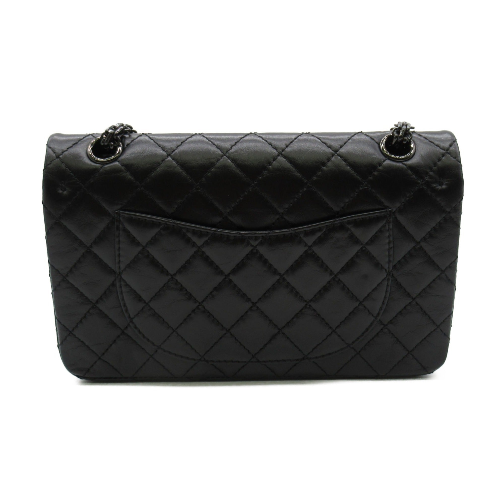 CHANEL 2.55ChainShoulder Bag Black leather