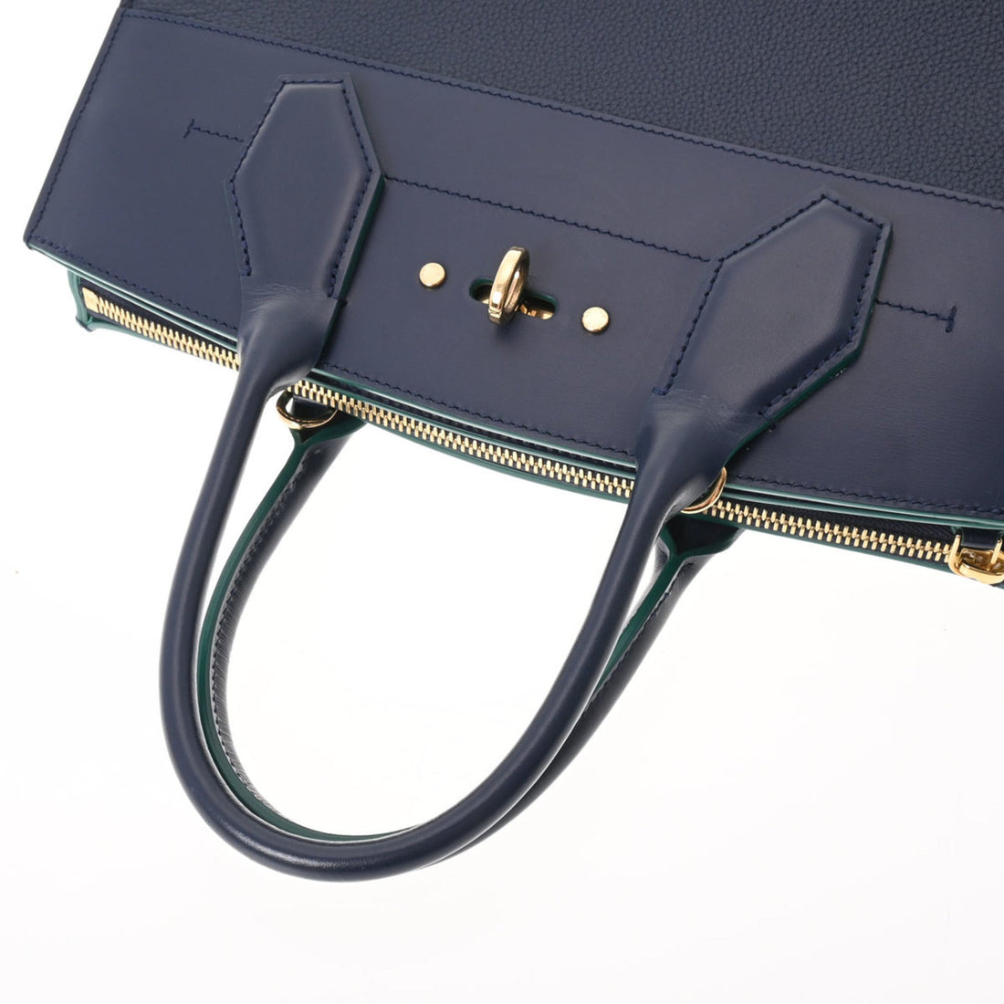 LOUIS VUITTON City Steamer MM Navy/Green Women's Leather Bag