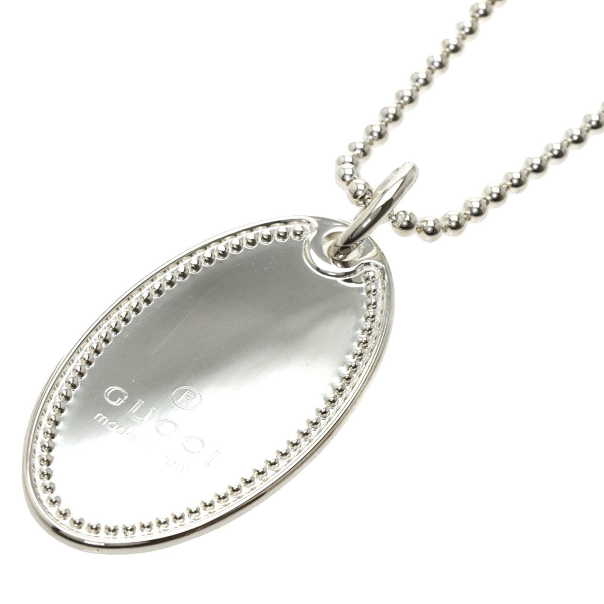 Gucci Plate Necklace Silver Ladies GUCCI