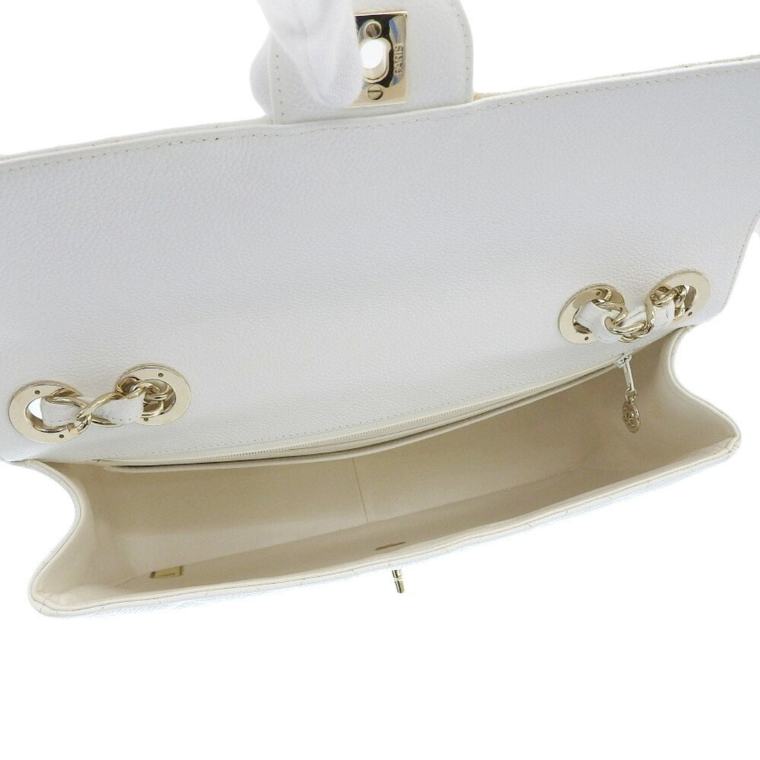 Chanel matelasse 30 big coco mark shoulder Bag white 7 series A11869