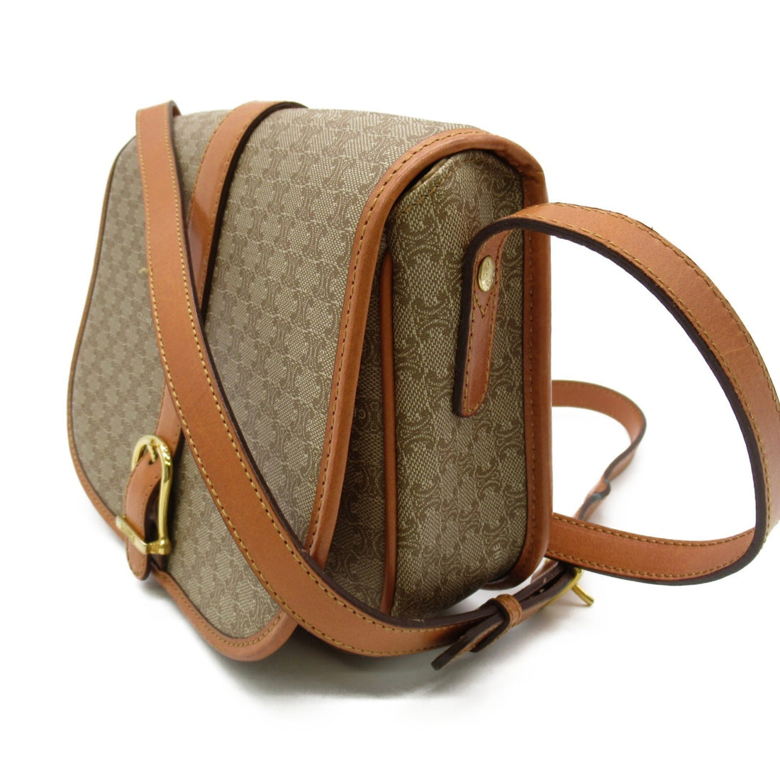 Celine Shoulder Bag Beige PVC coated canvas