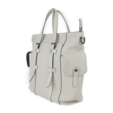 LOUIS VUITTON Christopher Tote Bag M58477 Taurillon Leather Bronne White Matte Black Hardware 2WAY Shoulder