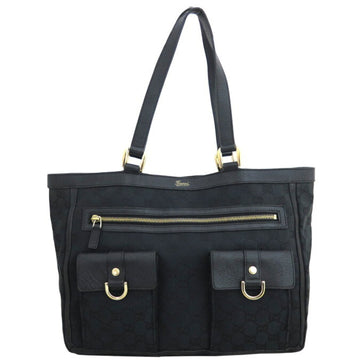 Gucci Bag GG Canvas Black x Gold Hardware Leather Shoulder Tote Women's Men's 146247