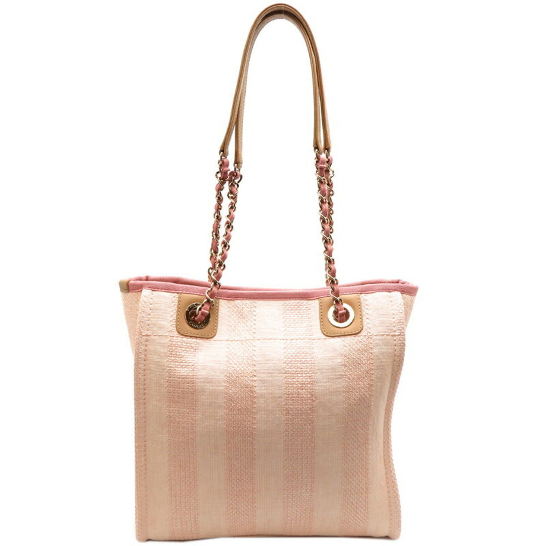 Chanel Seal Deauville PM Women's Tote Bag A66939 Canvas Pink