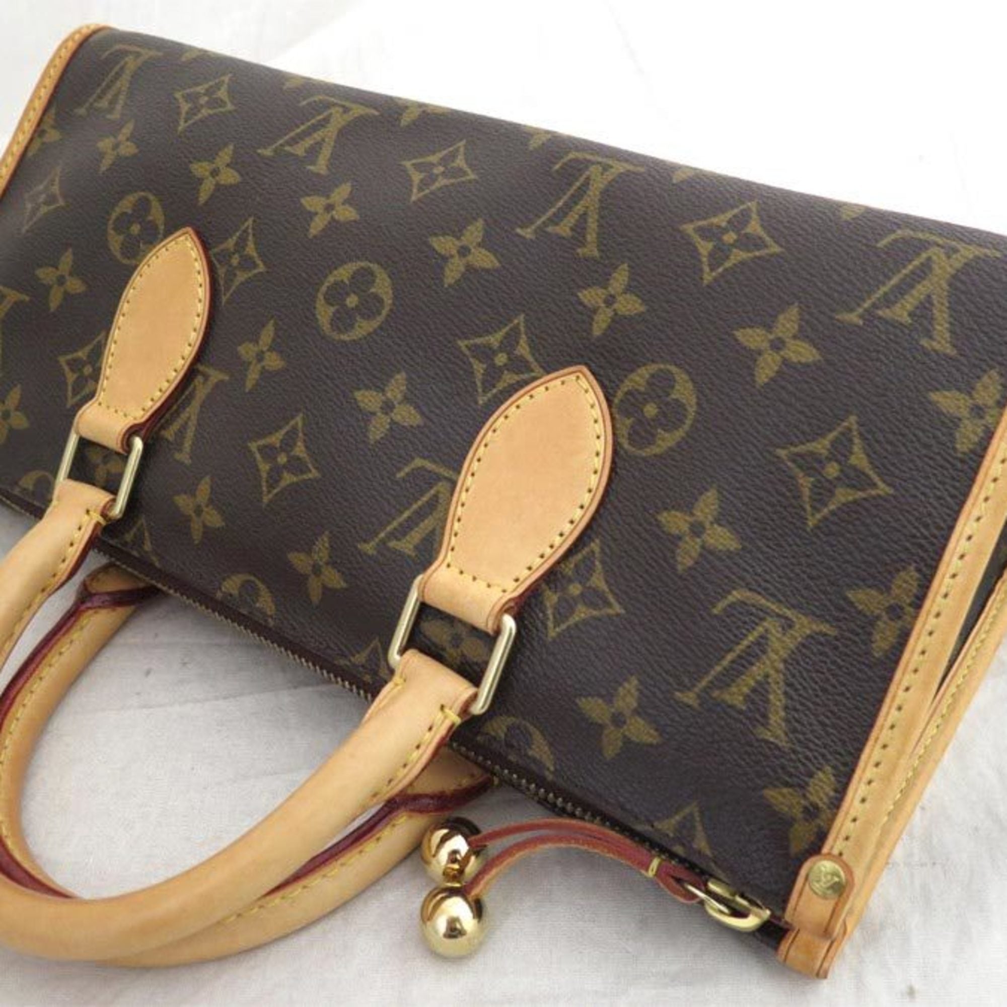 LOUIS VUITTON Handbag Monogram Popincourt Canvas Brown Women's M40009 e54399a