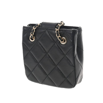 Chanel Matelasse Pochette Chain Shoulder Black Women's Lambskin Bag