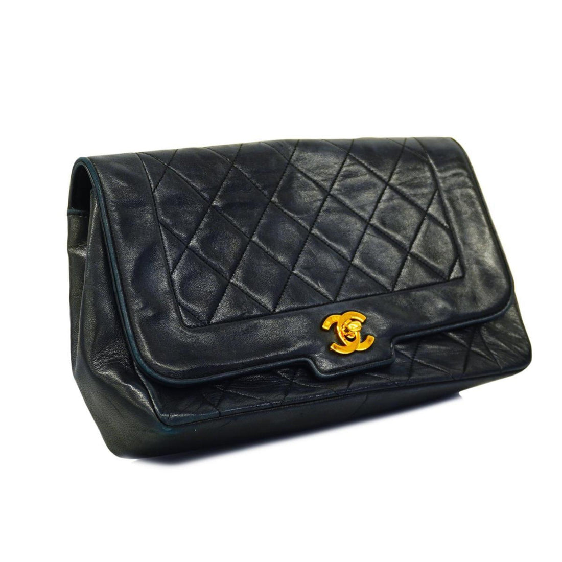 Chanel Shoulder Bag Matelasse Chain Lambskin Black Women's