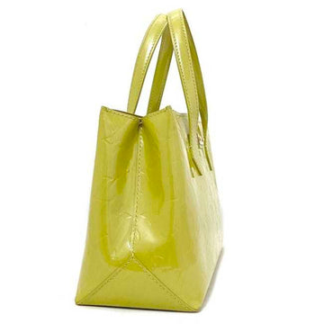 LOUIS VUITTON Handbag Wilshire PM Yellow Green Monogram Vernis M91643 Patent Leather M049  Embossed Enamel LV