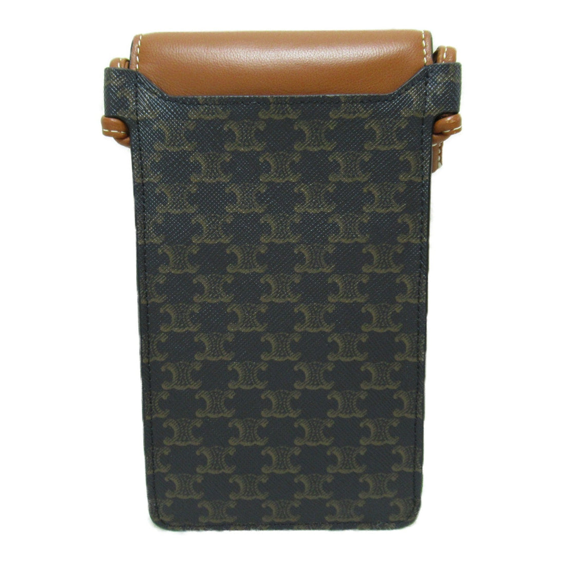 Celine Phone case Brown Dark brown leather PVC coated canvas