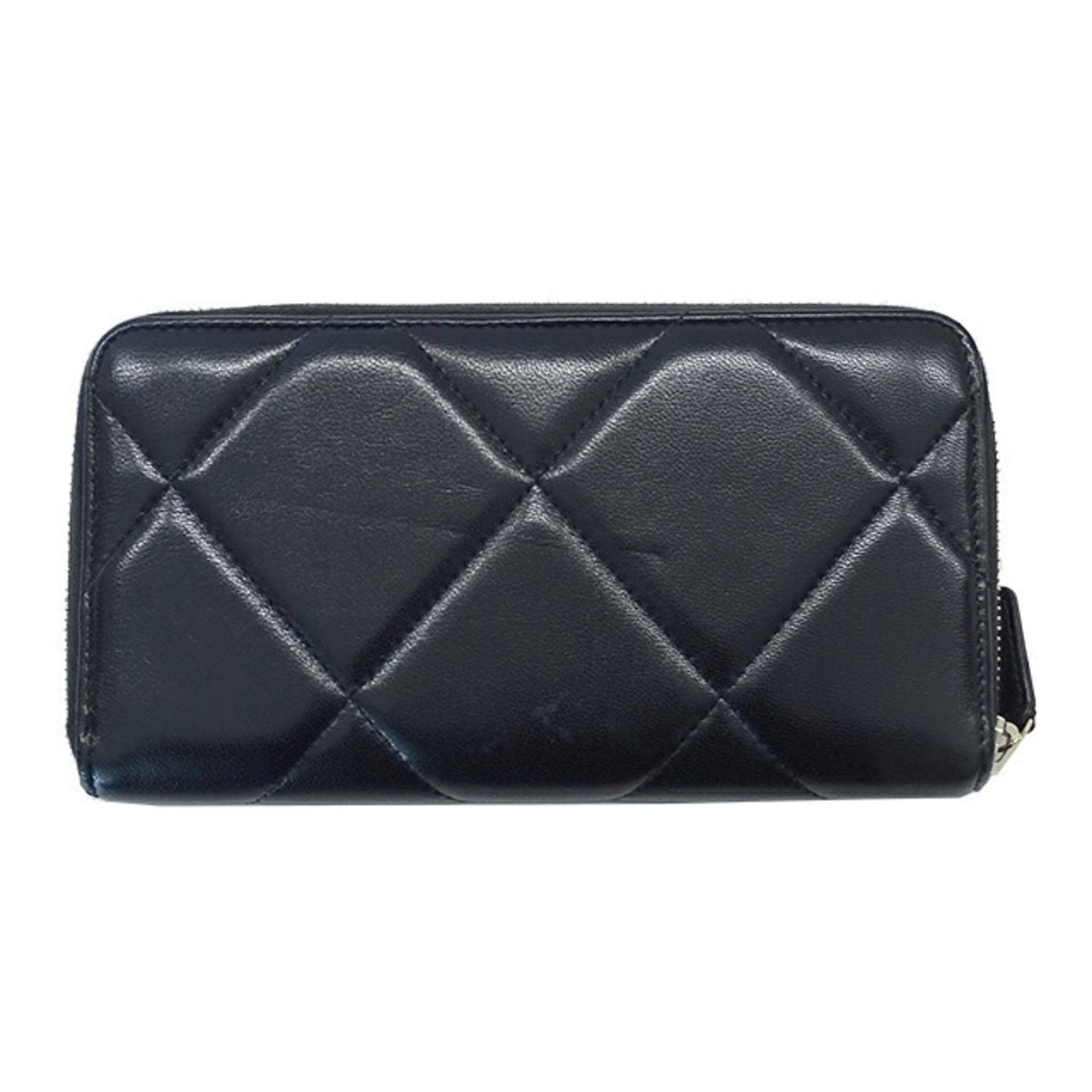 Chanel wallet matelasse ladies long lambskin black
