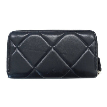 Chanel wallet matelasse ladies long lambskin black
