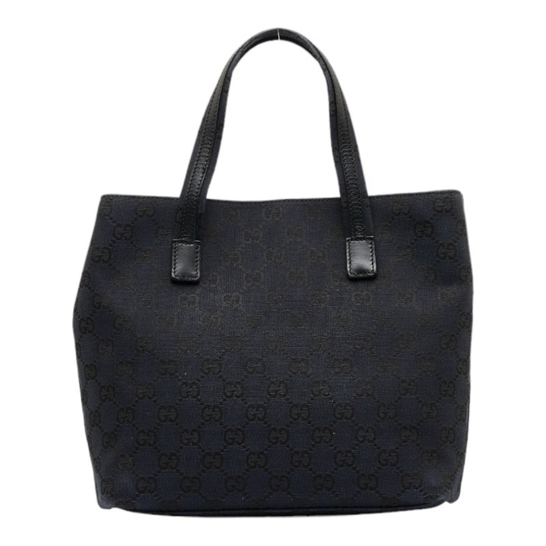 GUCCI GG canvas handbag tote bag 0021080 black leather ladies