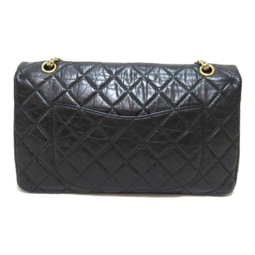 CHANEL 2.55 Maxi Matelasse Chain Shoulder Bag Black Calfskin [cowhide] A37590