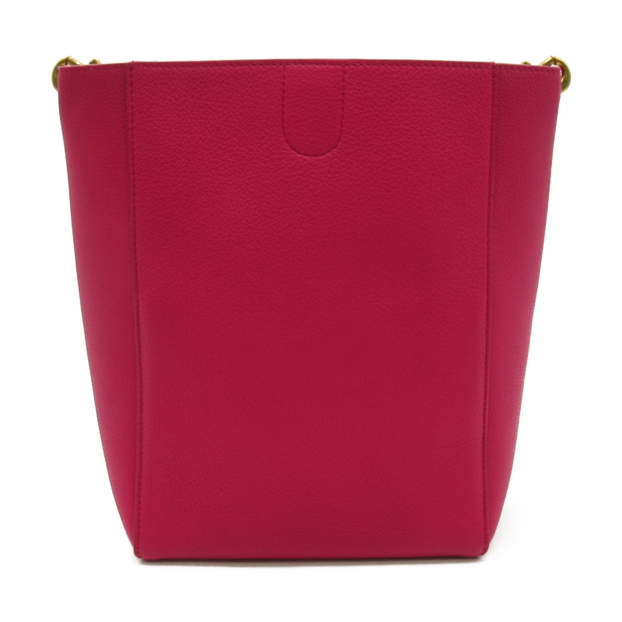 Celine Sangle Bucket Shoulder Bag Pink leather