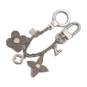 LOUIS VUITTON bijoux sack shenne key holder M64266 metal rhinestone silver bag charm ring monogram flower