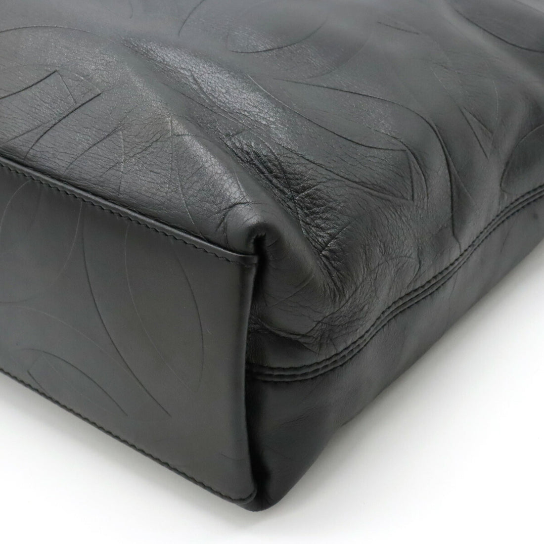 Chanel Cocomark Tote Bag Shoulder Leather Black