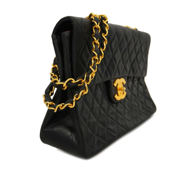 CHANEL   Matelasse Big Matelasse W Chain Women's Leather Shoulder Bag Black