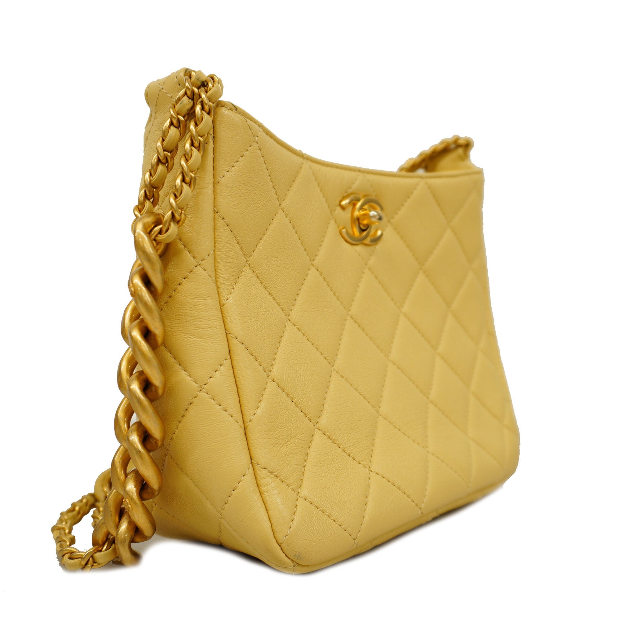 CHANEL   Matelasse Chain Shoulder Women's Leather Shoulder Bag Beige